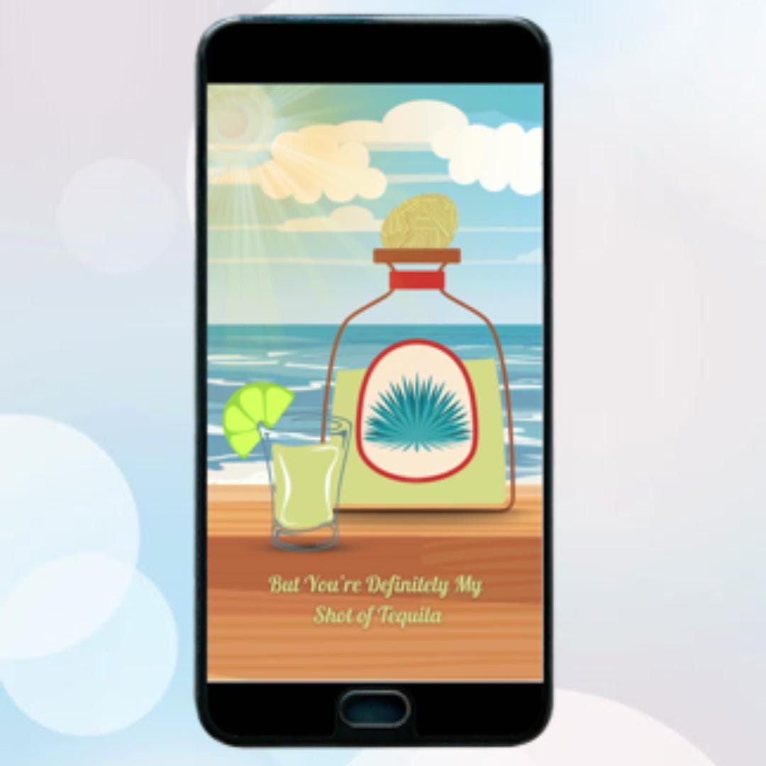 Animated ECard for Texting or Emailing - Cup of Tea, Shot of Tequila - Inside Joke - Digital Greeting Card - Greeting Card