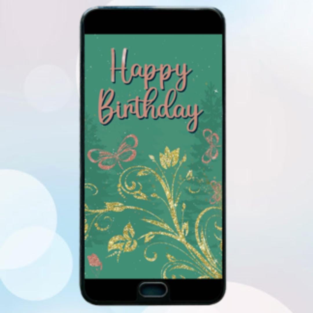 Animated Happy Birthday ECard for Texting - Butterfly