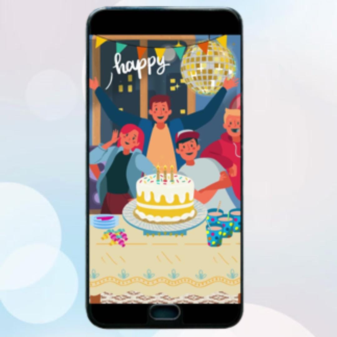 Animated ECard for Texting - Happy Birthday Greeting Card