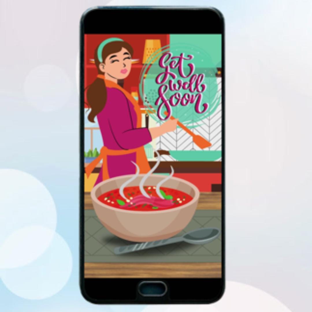 Animated ECard for Texting - Get Well Soon - Soup for the Soul
