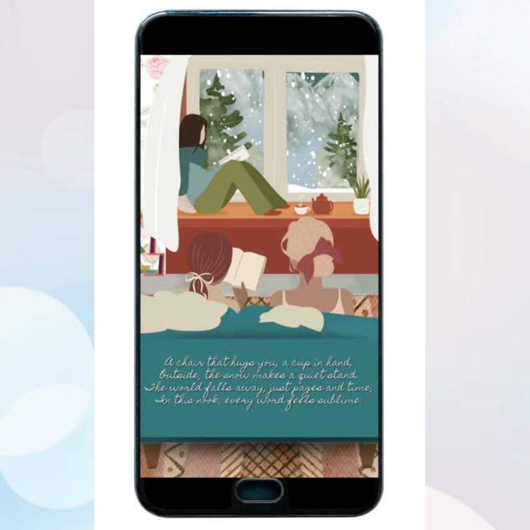 Animated ECard for Texting - Cozy Book Nook