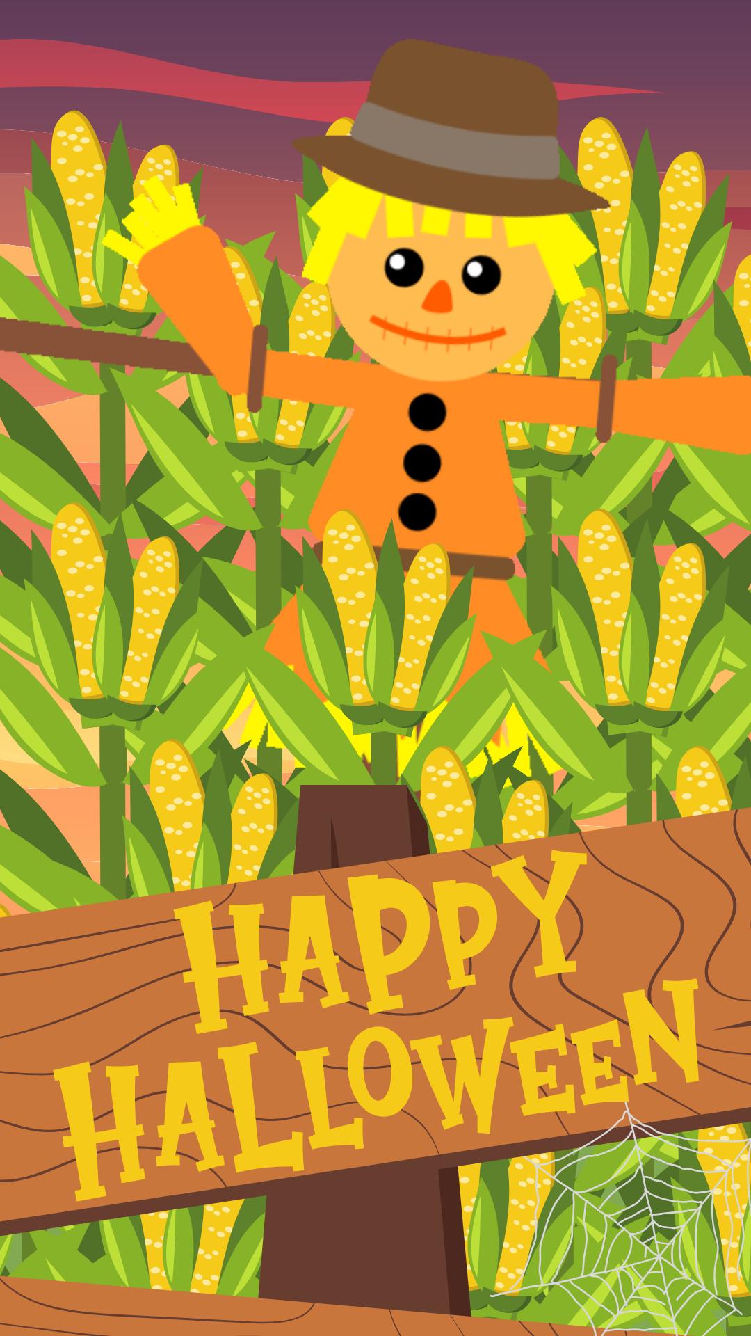 Happy Halloween Scarecrow- Animated Digital Card - Pixie Postcard - Greeting Cards