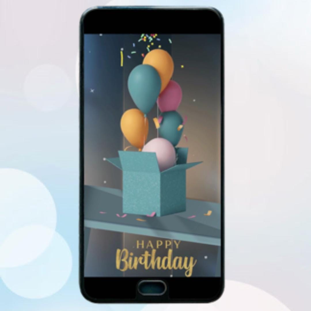 Happy Birthday Digital E-Card - Balloons, Surprise Party, Birthday Present