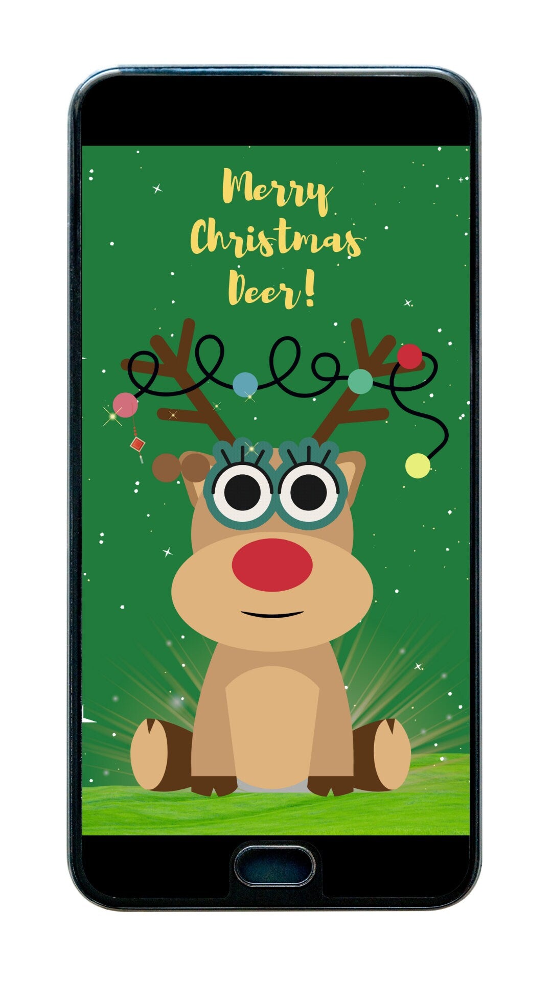 Digital Animated Christmas Cards -Merry Christmas Deer! - Pixie Postcard
