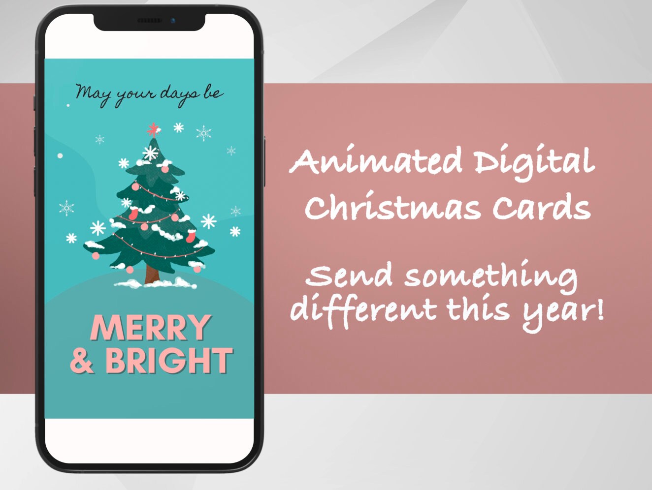 Digital Animated Christmas Card - May Your Days Be Merry and Bright -Pixie Postcard