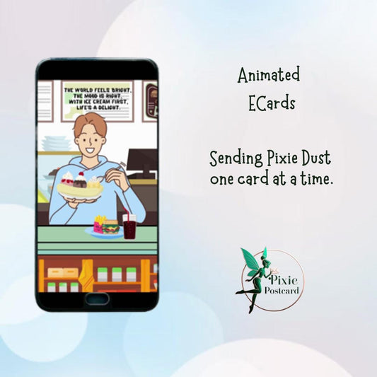 Animated ECard for Texting - Ice Cream First