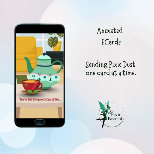 Animated ECard for Texting or Emailing - Cup of Tea, Shot of Tequila -  Inside Joke - Digital Greeting Card - Greeting Card