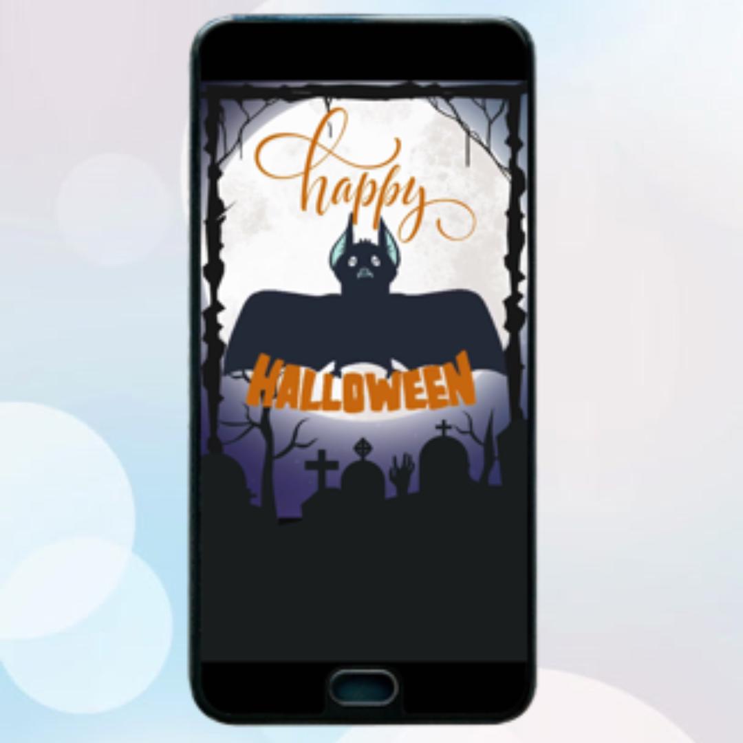 Happy Halloween Batty - Animated Digital Card - Pixie Postcard - Greeting Card for texting and emailing